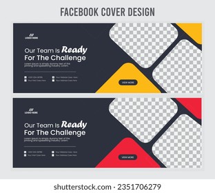 Corporate facebook cover design template. social media web banner design.