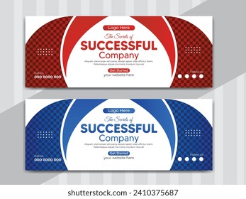 Corporate Facebook Cover Design Template With 2 Color Variations