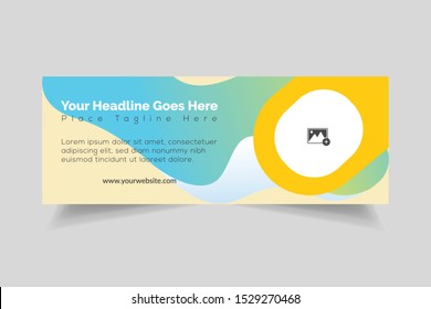 Corporate Facebook cover template with circle element Web Banner & Social Media Cover Design Abstract banner set.