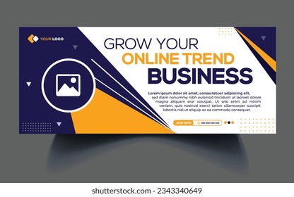 Corporate Facebook cover template unique modern design.
