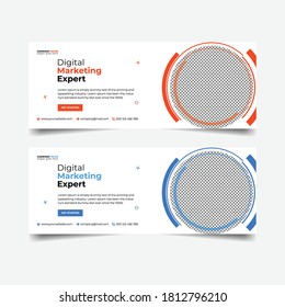 Corporate Facebook promotional cover template, social media poster design,web banner template 