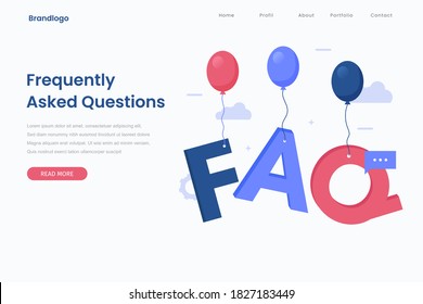Corporate FAQ landing page template. That design can be used for websites, landing pages, UI, mobile applications, posters, banners