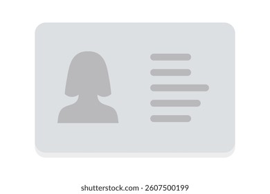 Corporate Female Identity Card Icon Vector, id card icon vector illustration, employee id badge icon, office staff id card vector, digital identity card symbol
