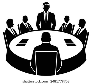 Corporate Figures at Conference Table