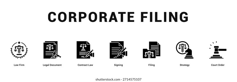 Corporativa Ilustración de Anuncio de Web moderno y limpio con iconos temáticos para la comunicación visual