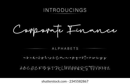 Corporate Finance Best Alphabet Signatures Handdraw Brush Script Logotype Font lettering handwritten