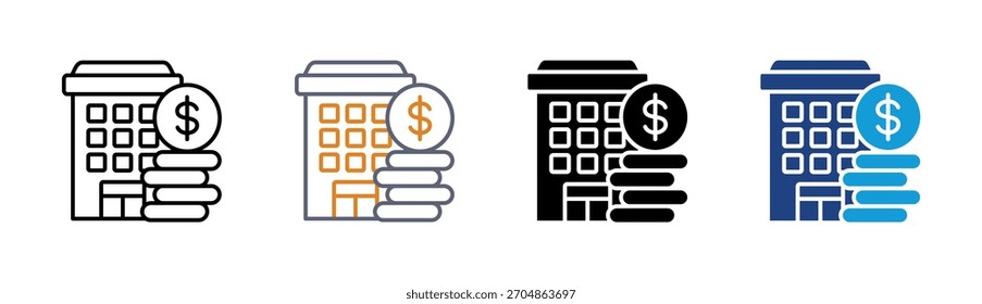 Corporate Finance icon set multiple style collection