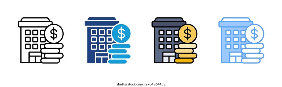 Corporate Finance icon set multiple style collection