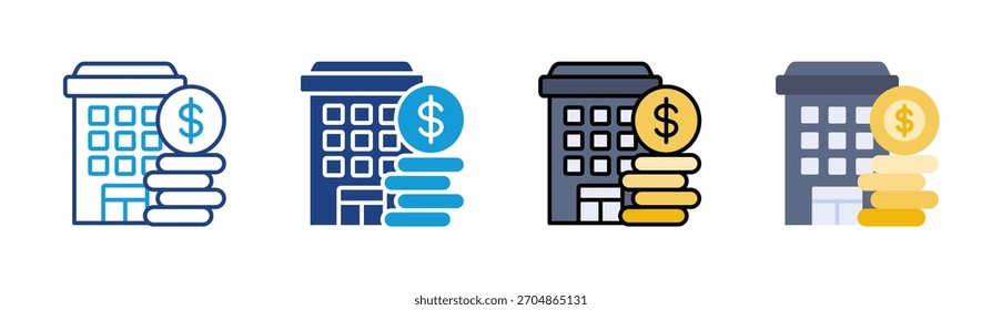 Corporate Finance icon set multiple style collection