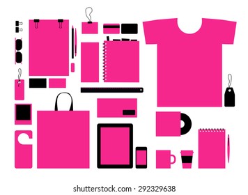 Corporate flat identity mock-up template for your design. Vector illustration