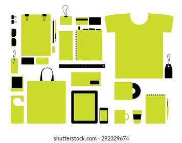 Corporate flat identity mock-up template for your design. Vector illustration