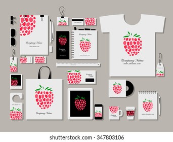 Corporate flat identity mock-up template for your design. Vector illustration