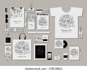Corporate flat identity mock-up template for your design