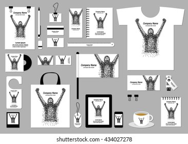 Corporate flat identity mock-up template for your design. Vector illustration