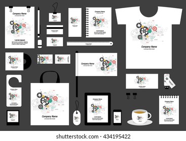 Corporate flat identity mock-up template for your design. Vector illustration