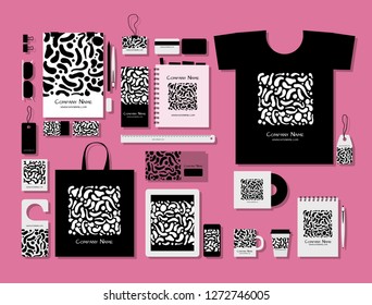 Corporate flat mock-up template, abstract background