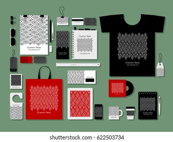 Corporate flat mock-up template, abstract geometric design. Vector illustration