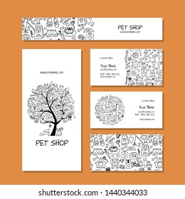 Corporate flat mock-up template. Pet shop design