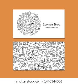 Corporate flat mock-up template. Pet shop design