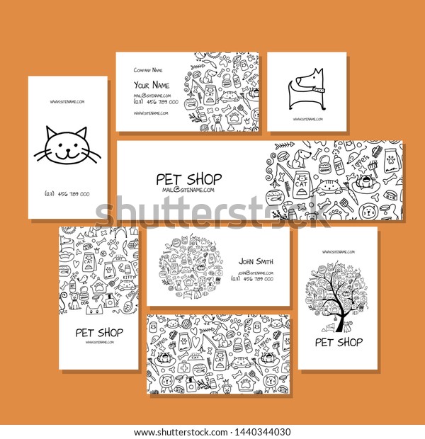 Download Corporate Flat Mockup Template Pet Shop Stock Vector Royalty Free 1440344030