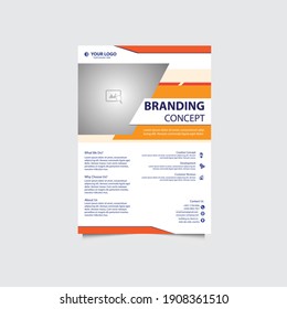 Corporate Flyer Brochure Cover Design One Page Layout Design Template In A4 Size