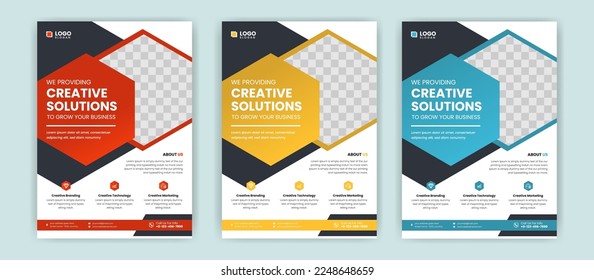 Corporate Flyer business poster Template pamphlet brochure cover design layout with abstract shape Flyer Colorful concepts in A4 size