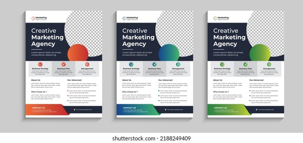 Corporate Flyer, Business Flyer template colorful gradient geometric shape. brochure design, layout template design, Annual Report, Magazine, Poster, Business Presentation, Portfolio, Banner template.