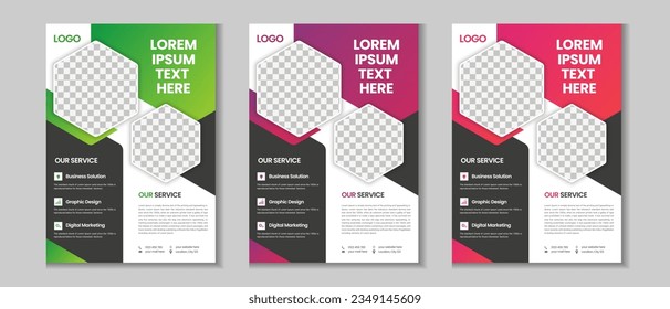 Corporate flyer design, annual report design a4 template