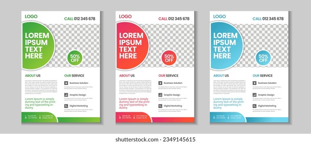 Corporate flyer design, annual report design a4 template