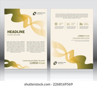 Corporate flyer design, brochure template, Catalogue, Yelllow and Green.
