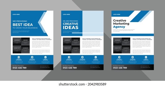 corporate flyer design bundle. poster presentation design vector layout. bundle, 3 in 1, a4 template, brochure design, cover, flyer, poster, print-ready