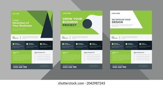 corporate flyer design bundle. poster presentation design vector layout. bundle, 3 in 1, a4 template, brochure design, cover, flyer, poster, print-ready
