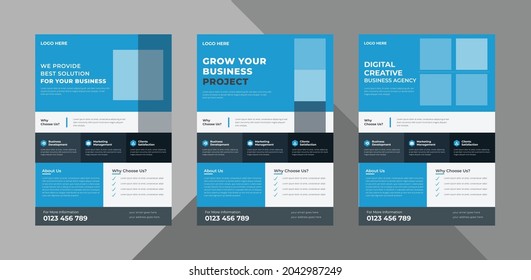corporate flyer design bundle. poster presentation design vector layout. bundle, 3 in 1, a4 template, brochure design, cover, flyer, poster, print-ready