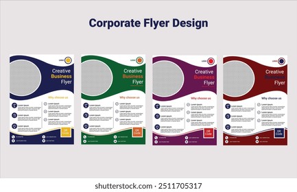 corporate flyer design with color variation