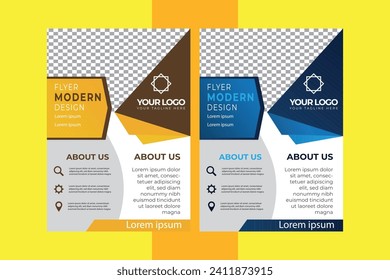 Corporate Flyer Design, Creative Corporate Business Flyer poster. brochure cover design layout background, two colors scheme, vector template in A4 size with green background