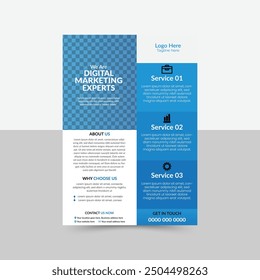 Corporate flyer design, creative stylish flyer template, vector template in A4 size, blue color modern flyer, perfect for creative professional business, vector template. print ready, stylish