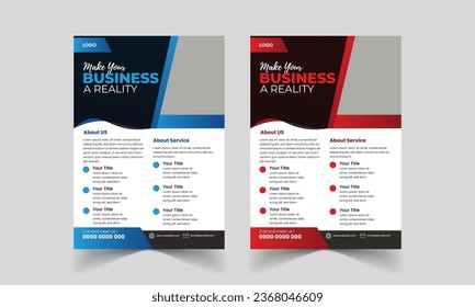 Corporate Flyer Design Portfolio flyer design vector set. Minimal brochure layout and modern report business flyers poster template.