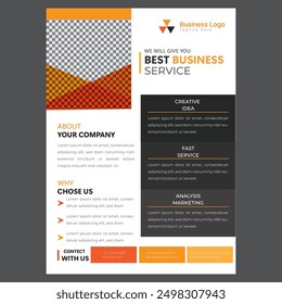 Corporate flyer design print ready with editable text and eps flyer file. 