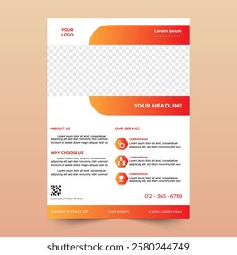 Corporate flyer design, ready to customize. abstract, minimalist business flyer, brochure, template design. A4 size. Easy to use and edit.