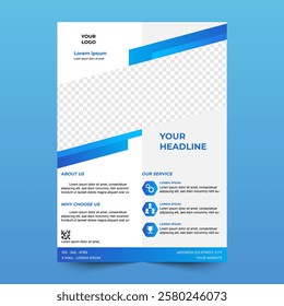 Corporate flyer design, ready to customize. abstract business flyer, template design. A4 size