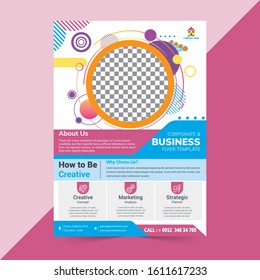 Corporate Flyer Design, Real Estate Flyer Template Design, Leaflets, Flyer Design, Cover Book Design and A4 Magazine, Post Card, Annual Report, two colors scheme, Rack Card Vector illustration