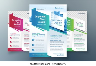 Corporate Flyer Design Template in A4. 3 Color ways included. Can be adapt to Brochure, Annual Report, Magazine,Poster, Corporate Presentation, Portfolio, Banner, Website.