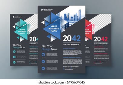 Corporate Flyer Design Template in A4. 3 Color ways included. Can be adapt to Brochure, Annual Report, Magazine,Poster, Corporate Presentation, Portfolio, Banner, Website.
