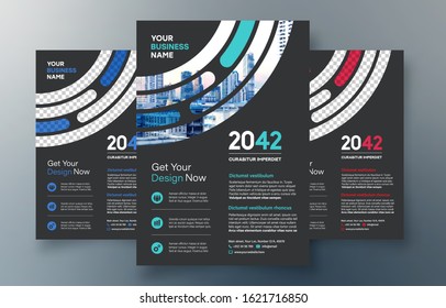 Corporate Flyer Design Template in A4. 3 Color ways included. Can be adapt to Brochure, Annual Report, Magazine,Poster, Corporate Presentation, Portfolio, Banner, Website.