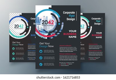 Corporate Flyer Design Template in A4. 3 Color ways included. Can be adapt to Brochure, Annual Report, Magazine,Poster, Corporate Presentation, Portfolio, Banner, Website.