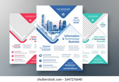 Corporate Flyer Design Template in A4. 3 Color ways included. 