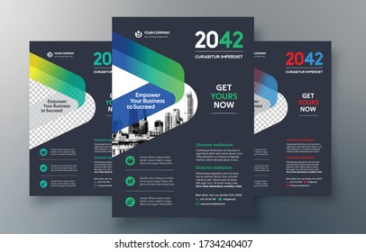 Corporate Flyer Design Template in A4. 3 Color ways included. Can be adapt to Brochure, Annual Report, Magazine,Poster, Corporate Presentation, Portfolio, Banner, Website.