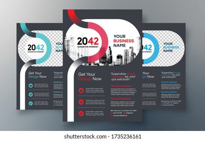 Corporate Flyer Design Template in A4. 3 Color ways included. Can be adapt to Brochure, Annual Report, Magazine,Poster, Corporate Presentation, Portfolio, Banner, Website.