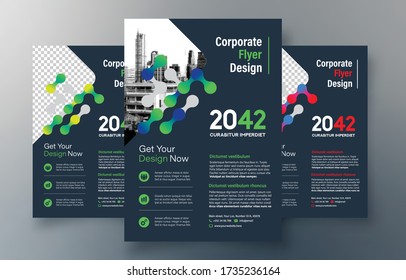 Corporate Flyer Design Template in A4. 3 Color ways included. Can be adapt to Brochure, Annual Report, Magazine,Poster, Corporate Presentation, Portfolio, Banner, Website.