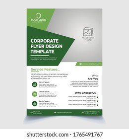 Corporate flyer design template, A4 size, Brochure, mockup, magazine cover, flyer, placard, banner, poster design.